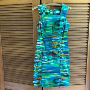 Bright vibrant sexy Calvin Klein cocktail dress. Small